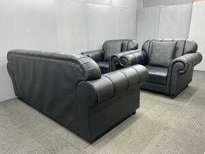 * tube 3430* our company flight correspondence region equipped *3 seater . sofa 1 seater . sofa 2 pcs. set * imitation leather * modern Northern Europe reception * black black 