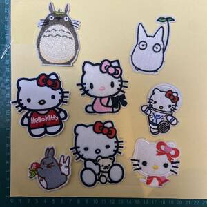 刺繍アイロンワッペン キティーちゃん　手芸/リメイク/パッチ/アップリケ/人気/目印/素材/ハンドメイド/