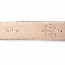 新品 1.5万 Saddler's サドラーズ イタリア製 老舗 牛革 スエード レザー ベルト 80サイズ 紺 【K21212】 メンズ 本革 ヌバック 天然皮革_画像9