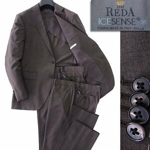 新品 スーツカンパニー イタリア生地 REDA ICESENSE 春夏 2パンツ スーツ A7(XL) 茶 【J50819】 180-6D セットアップ メンズ レダ