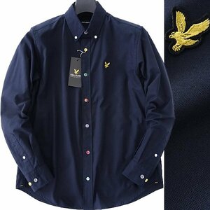 新品 ライル&スコット ロゴ刺繍 オックスフォード ボタンダウン シャツ M 紺 【I50741】 LYLE&SCOTT メンズ ゴルフ カジュアル 春夏