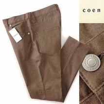 新品 UNITED ARROWS コーエン ストレッチ ツイル テーパード スリム パンツ L 茶 【P24628】 coen メンズ オールシーズン チノパン_画像1