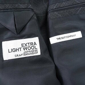 新品 スーツカンパニー 春夏 EXTRA LIGHT ウール チェック 2パンツ スーツ YA5(やや細身M) 灰 【J44973】 170-8D セットアップ メンズの画像10