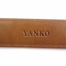 新品 YANKO ヤンコ スペイン製 老舗 牛革 スエード レザー ベルト 105サイズ 濃茶 【K23515】 メンズ 本革 ヌバック 天然皮革 カット可_画像8