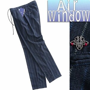  new goods ji- stage Kiyoshi .AIR WINDOW washer bru slacks 44(S) navy blue stripe [1-20503_8] g-stage pants spring summer men's 