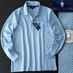  new goods regata Club spring summer deer. . jersey - polo-shirt with long sleeves L light blue [RCL-001_LBL] REGATTA CLUB shirt men's Logo embroidery Golf 