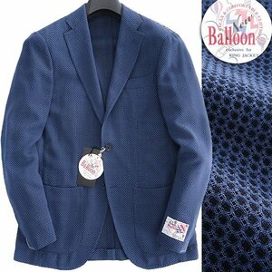 新品 7.5万 リングヂャケット New Balloon ストレッチ ジャケット 48(L) 青 黒 【J55172】 RING JACKET ブレザー 春夏 メンズ 紺