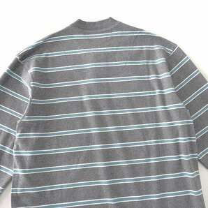 新品 ポールスチュアート 刺繍 ボーダー ヘンリーネック カットソー S 灰 【I40108】 Paul Stuart メンズ Tシャツ ロンT プルオーバーの画像3