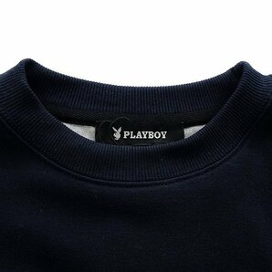 新品 プレイボーイ 裏毛 刺繍 スウェット LL 紺【33054_79】 PLAYBOY メンズ クルーネック トレーナー スエット プルオーバーの画像3