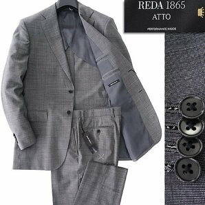 新品 スーツカンパニー イタリア生地 REDA ATTO 撥水 ストレッチ スーツ AB5(やや幅広M) 灰 【J59959】 170-4D セットアップ 春夏 メンズの画像1