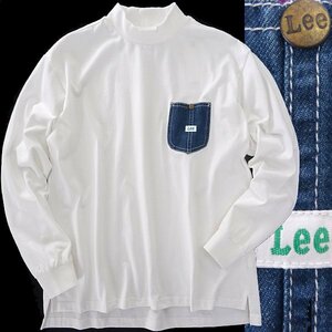 新品 Lee GOLF リー モックネック Tシャツ L 白 【I57785】 PLAY MOCKNECK TEE ゴルフ ポケット カットソー 春夏 メンズ デニム