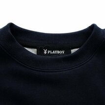 新品 プレイボーイ 裏毛 刺繍 スウェット L 紺【33054_79】 PLAYBOY メンズ クルーネック トレーナー スエット プルオーバー_画像3