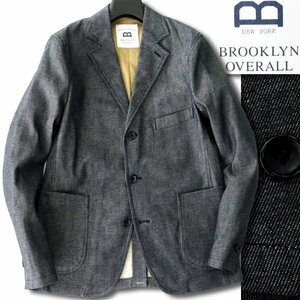 新品 3.5万 ブルックリンオーバーオール デニム ジャケット S 紺 【J45027】 BROOKLYN OVERALL ブレザー 春秋 メンズ ライト 背抜き