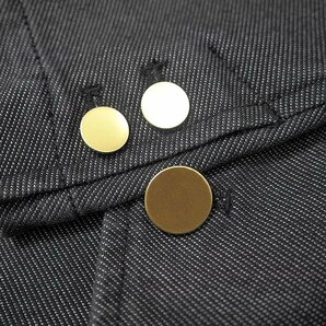 新品 vital ムッシュニコル 金ボタン ストレッチ デニム ジャケット 44 (S) 黒 【J42006】 NICOLE 春夏 メンズ ブレザー ジャージーの画像6