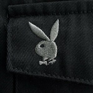 新品 プレイボーイ 24春夏 ストレッチ カーゴ パンツ L 黒【41027_99】 PLAYBOY メンズ バニー 刺繍 コットン ミリタリー 6ポケットの画像7