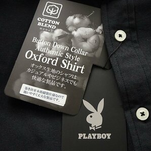 新品 プレイボーイ 24年春夏 バンドカラー シャツ L 黒 【1024_99】 PLAYBOY メンズ 長袖 コットン オックス バニー スタンドカラーの画像9