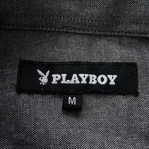 新品 プレイボーイ 24年春夏 オックスフォード シャツ M 灰 【1023_97】 PLAYBOY メンズ 長袖 ボタンダウン コットン オックス バニー_画像10