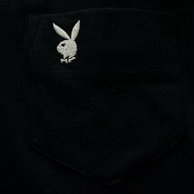 新品 プレイボーイ 24年春夏 バニー ロゴ 刺繍 カットソー LL 黒 【41028_99】 PLAYBOY ロンT ポケT 長袖 ポケット Tシャツ メンズ_画像5