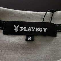 新品 プレイボーイ 24年春夏 プリント カットソー L 灰【41029_96】 PLAYBOY ロンT バニー ロゴ 長袖 コットン Tシャツ メンズ_画像8