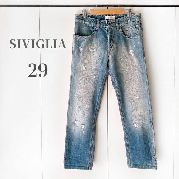 SIVIGLIA (シヴィリア) ヴィンテージ ウォッシュテーパードクラッシュデニム DENIM LAB ジーンズ ジーパン