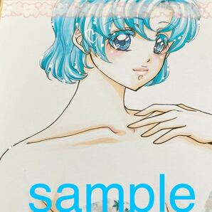 自作手描きイラスト同人/セーラーマーキュリー水野亜美/透け水着/色紙大、早期終了あり。の画像1