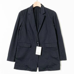 タグ付き Spick & Span NOBLE テーラードジャケット スピック＆スパン ノーブル ネイビー 紺 シンプル 綿51% 麻49% 価格27,000 38 日本製の画像1