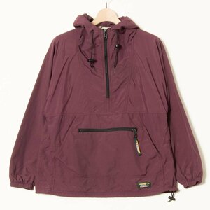 80～90s L.L.Bean エルエルビーン ナイロン100％ アノラックパーカー プルオーバー ハーフジップ 赤紫 メンズ アウトドア ヴィンテージ