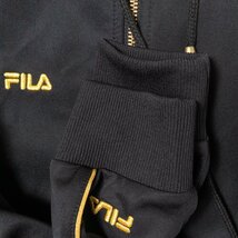 FILA フィラ セットアップ ジャージ パーカー トラックパンツ ラメ 刺繍 Mサイズ ポリエステル100% ブラック 黒 ゴールド スポーツウェア_画像4