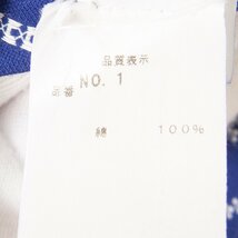 【1円スタート】メール便○ BARBA バルバ ワイドカラー長袖シャツ トップス 綿100％ 薄地 総柄 春夏 ブルー 青 39 イタリア製 メンズ_画像7