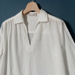 COLLAGE GALLARDAGALANTE コラージュ ガリャルダガランテ 白 ホワイト 裾スカラップ刺繍シャツ チュニックプルオーバー Mサイズ インド綿の画像7