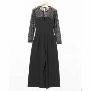 ZARA BASIC ザラ ベーシック レース切り替え オールインワン ワイドパンツ USA S アセテート ブラック 黒 綺麗め エレガンス フォーマルの画像7