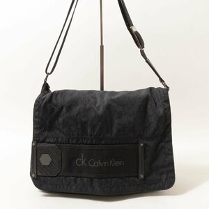 ck Calvin Klein カルバンクライン ショルダーバッグ ブラック 黒 シルバー ナイロン 総柄 メンズ 斜め掛け シンプル カジュアル bag 鞄