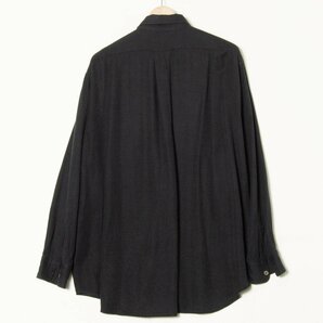 【1円スタート】COMME des GARCONS HOMME コムデギャルソン 80's レーヨンウール長袖シャツ トップス ヴィンテージ 黒系 ブラック 無地の画像2