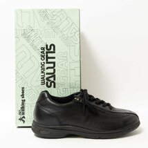 【1円スタート】良品 asics アシックス SALUTIS サルティス WSL865 ウオーキングシューズ 靴 天然皮革 ブラック 23.5cm サイドファスナー_画像1