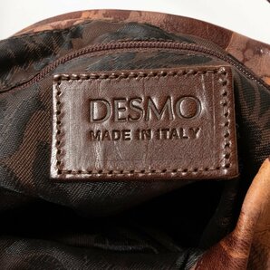 DESMO デズモ ショルダーバッグ ハンドバッグ 肩掛け鞄 手持ち鞄 イタリア製 牛革 本革 レザー ブラウン 総柄 花柄刺繍 カジュアル 婦人の画像8