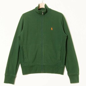 POLO RALPH LAUREN ポロ ラルフローレン サイズM ジップアップ ニット セーター スタンドカラー コットン混 緑/グリーン メンズ 秋冬 古着