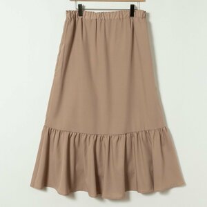  tag attaching unused Milk tea white tea maternity postpartum skirt Bianca * hem frill 2WAY view ti Silhouette skirt beige free 