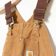 Carhartt カーハート キッズ オーバーオール サロペット 重ね着 レイヤード 110-120cm相当 ブラウン 茶色 子供服 アメカジ 古着_画像3