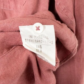 メール便◯ MARGARET HOWELL マーガレットハウエル 日本製 リネン シャツ 長袖 薄手 トップス II 麻100% レッド 赤 ナチュラル カジュアルの画像8