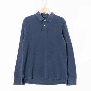 POLO RALPH LAUREN ポロ ラルフローレン ポロシャツ 長袖 トップス カットソー L/G 綿100% コットン ネイビー 紺 アメカジ