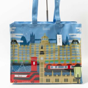 タグ付き 未使用 Harrods ハロッズ ショルダートートバッグ 水色 スカイブルー ロンドン柄 可愛い おしゃれ カジュアル レディース 鞄の画像1