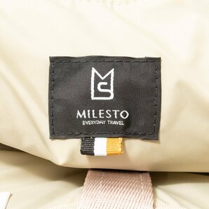 【1円スタート】MILESTO ミレスト リュックサック バックパック ポリエステル ベージュ 旅行 ノートPC収納 多収納 スーツケース対応 鞄の画像9