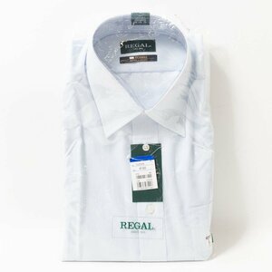 タグ付き 未使用 REGAL リーガル シャツ L コットン100％ 水色 白色 ストライプ 長袖 ノンアイロンマックス ビジネス スーツ 紳士