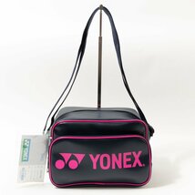 未使用タグ付き YONEX ヨネックス BAG19SB ショルダーバッグ ネイビーブルー ピンク PU 合成皮革 レディース 斜め掛け スポーティー bag 鞄_画像1