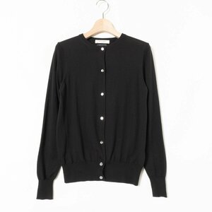 メール便◯ Demi-Luxe BEAMS デミルクス ビームス ニットカーディガン 長袖 無地 ウール100% ブラック 黒 綺麗め カジュアル シンプル