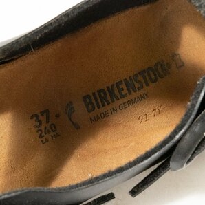 BIRKENSTOCK ビルケンシュトック サンダル ブラック 黒 24cm レザー 本革 レディース ローヒール 靴下コーデ カジュアル 春夏 シューズ 靴の画像10