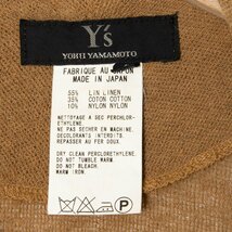 【1円スタート】Y's ワイズ リネンコットンスタンドカラーカーディガン カットソー スナップ釦 デザイナーズ 春秋 黄土色 3 日本製_画像5