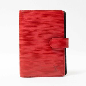 [1 jpy start ]LOUIS VUITTON Louis Vuitton Agenda PM epi pocketbook cover personal organiser red red Gold metal fittings unisex 