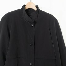 SANYO COAT サンヨーコート スタンドカラーコート アウター 無地 肩パッド入り 11 ポリエステル100% ブラック 黒 綺麗め カジュアル_画像3