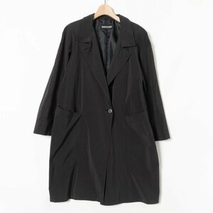 SANYO COAT サンヨーコート ロングコート 無地 肩パッド入り アウター 9 ポリエステル ブラック 黒 綺麗め カジュアル シンプル